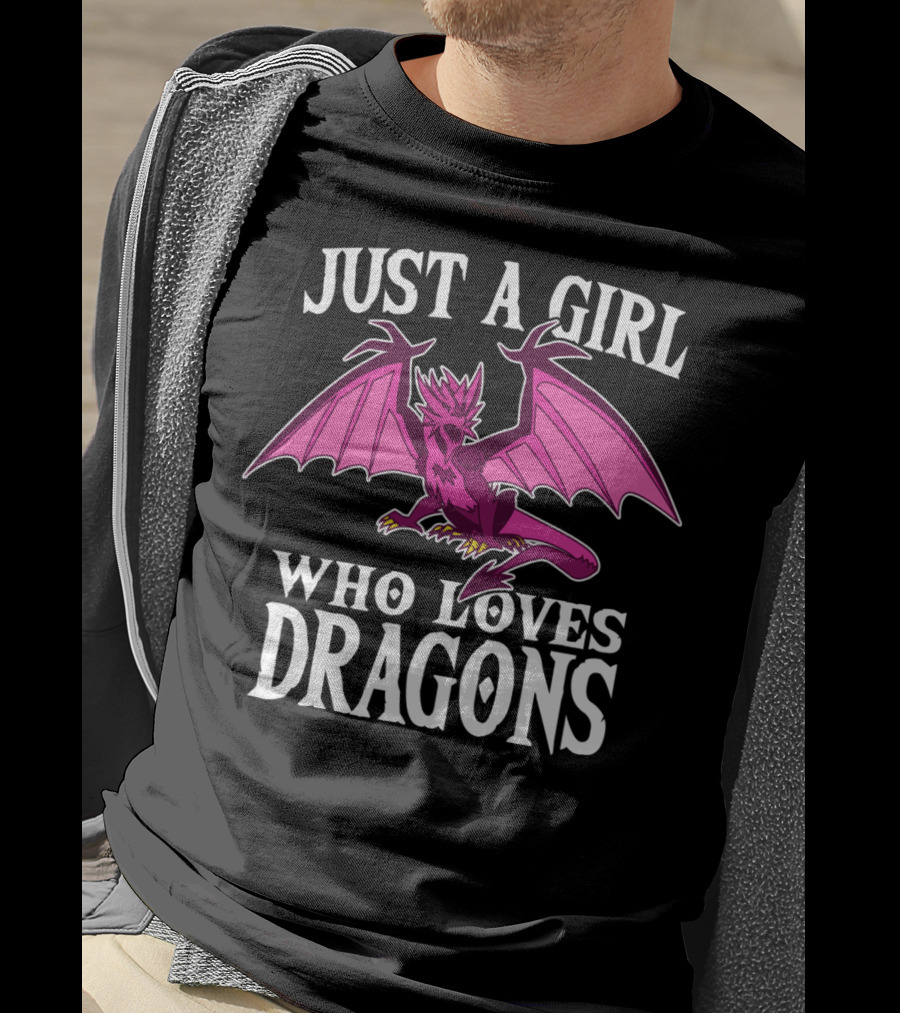 Just A Girl Who Loves Dragons Pink Creature T-Shirt
