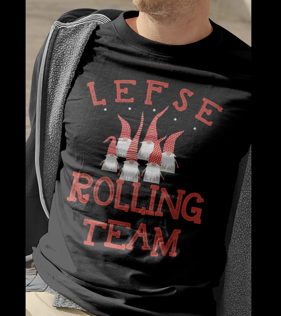 Lefse Rolling Team Norway Gnome Family T-Shirt