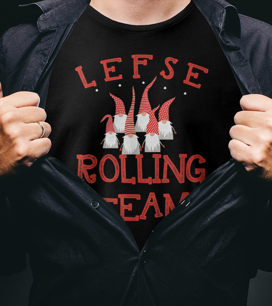 Lefse Rolling Team Norway Gnome Family T-Shirt