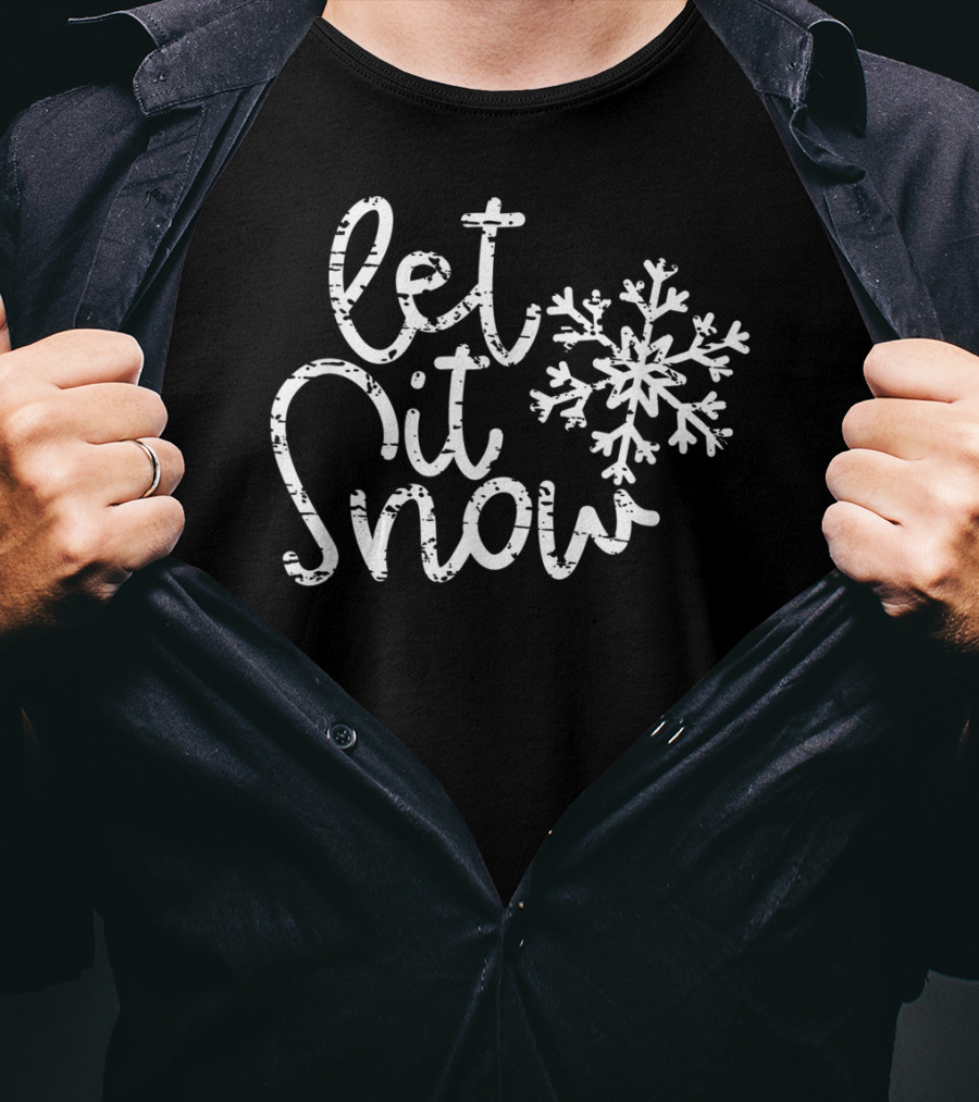 Let It Snow Christmas Snowflake Winter Holiday Season T-Shirt