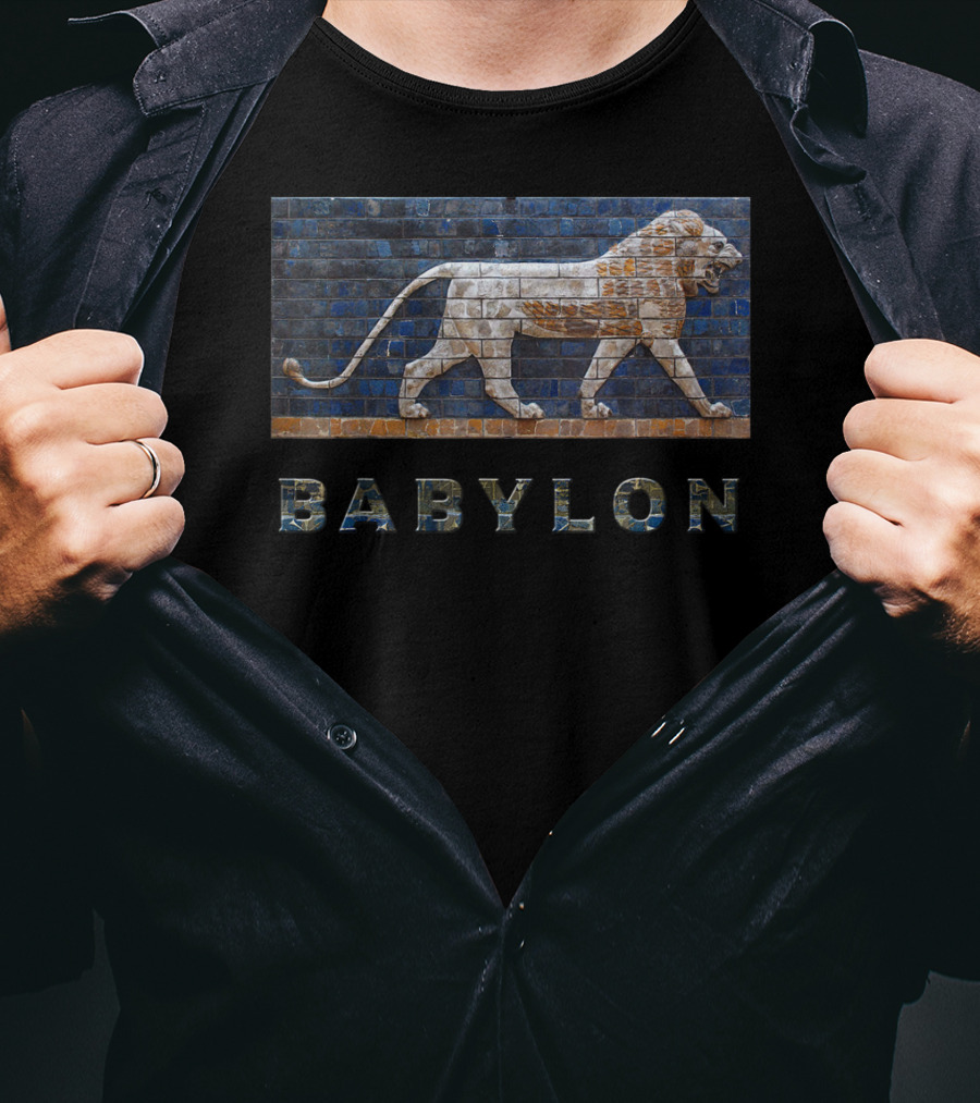 Babylon Lion Stone Mosaic Ancient T-Shirt