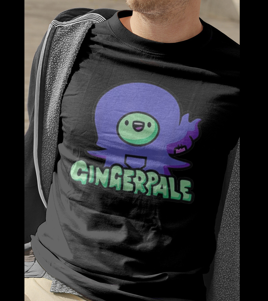 Gingerpale Cute Character With Purple And Green T-Shirt