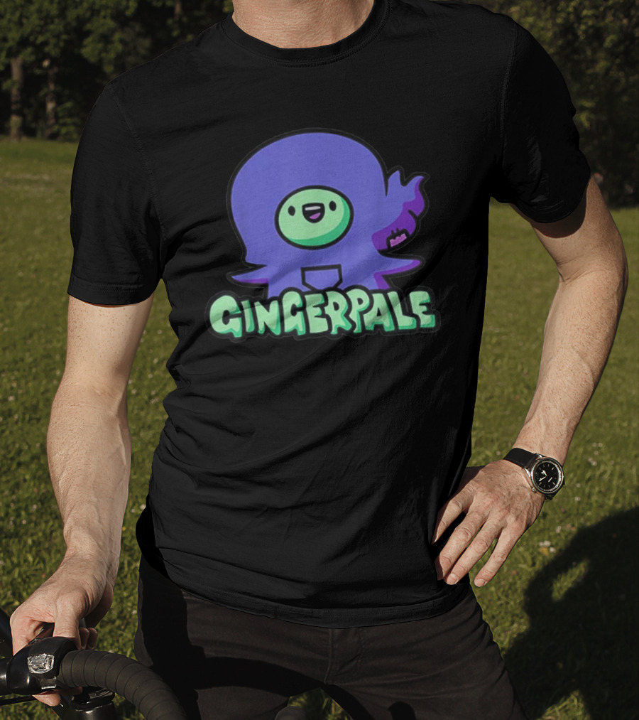Gingerpale Cute Character With Purple And Green T-Shirt