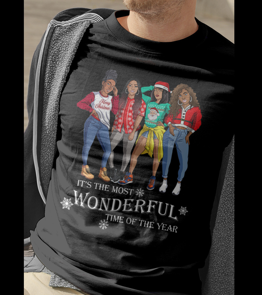 It's The Most Wonderful Time Of The Year Christmas Afro Pride T-Shirt
