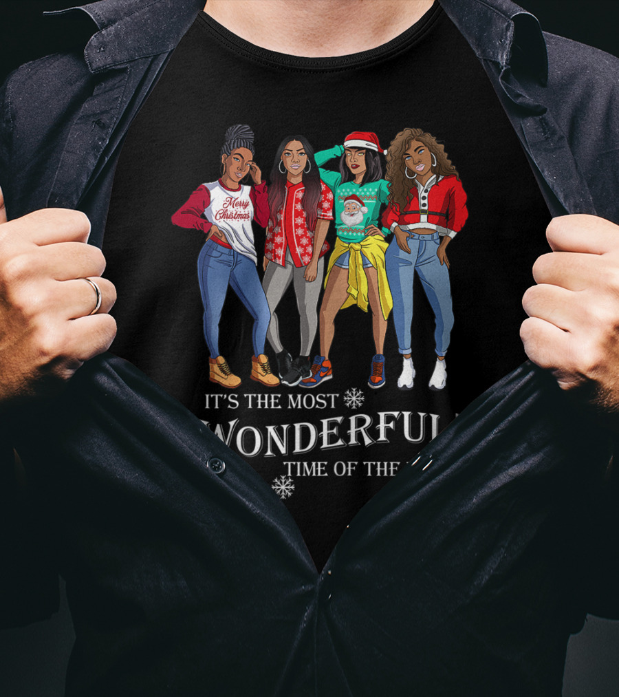 It's The Most Wonderful Time Of The Year Christmas Afro Pride T-Shirt