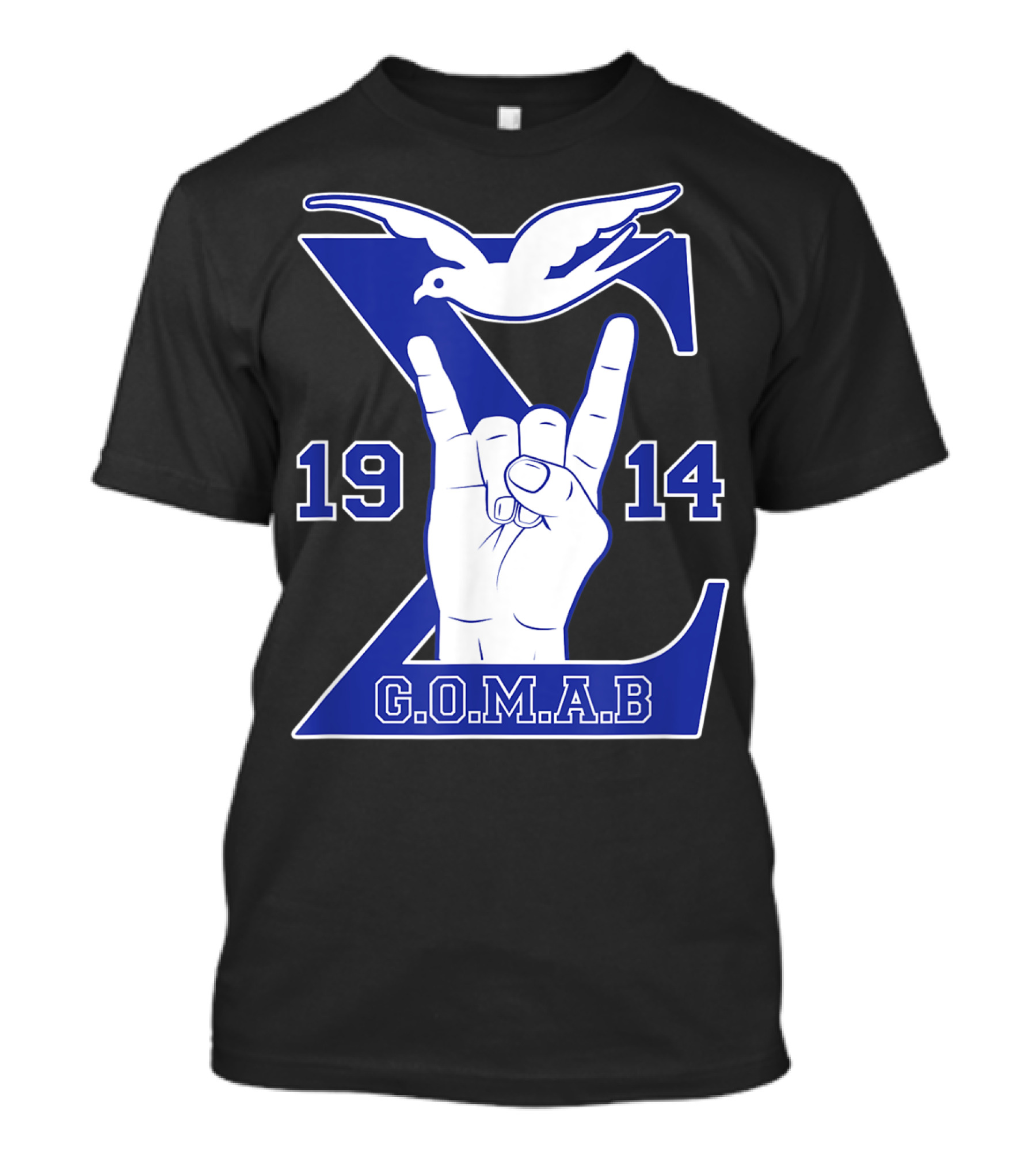 1914 Sigma Dove Hand Sign G.O.M.A.B Blue T-Shirt