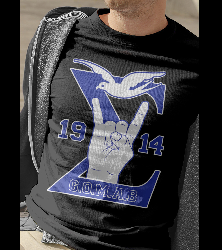 1914 Sigma Dove Hand Sign G.O.M.A.B Blue T-Shirt
