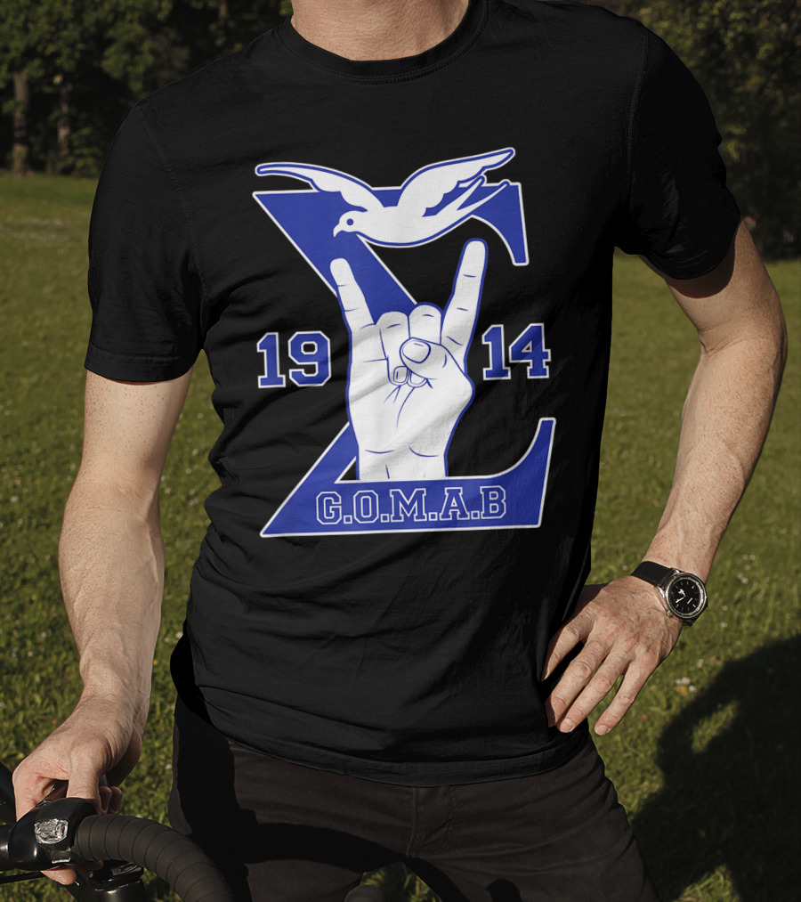 1914 Sigma Dove Hand Sign G.O.M.A.B Blue T-Shirt