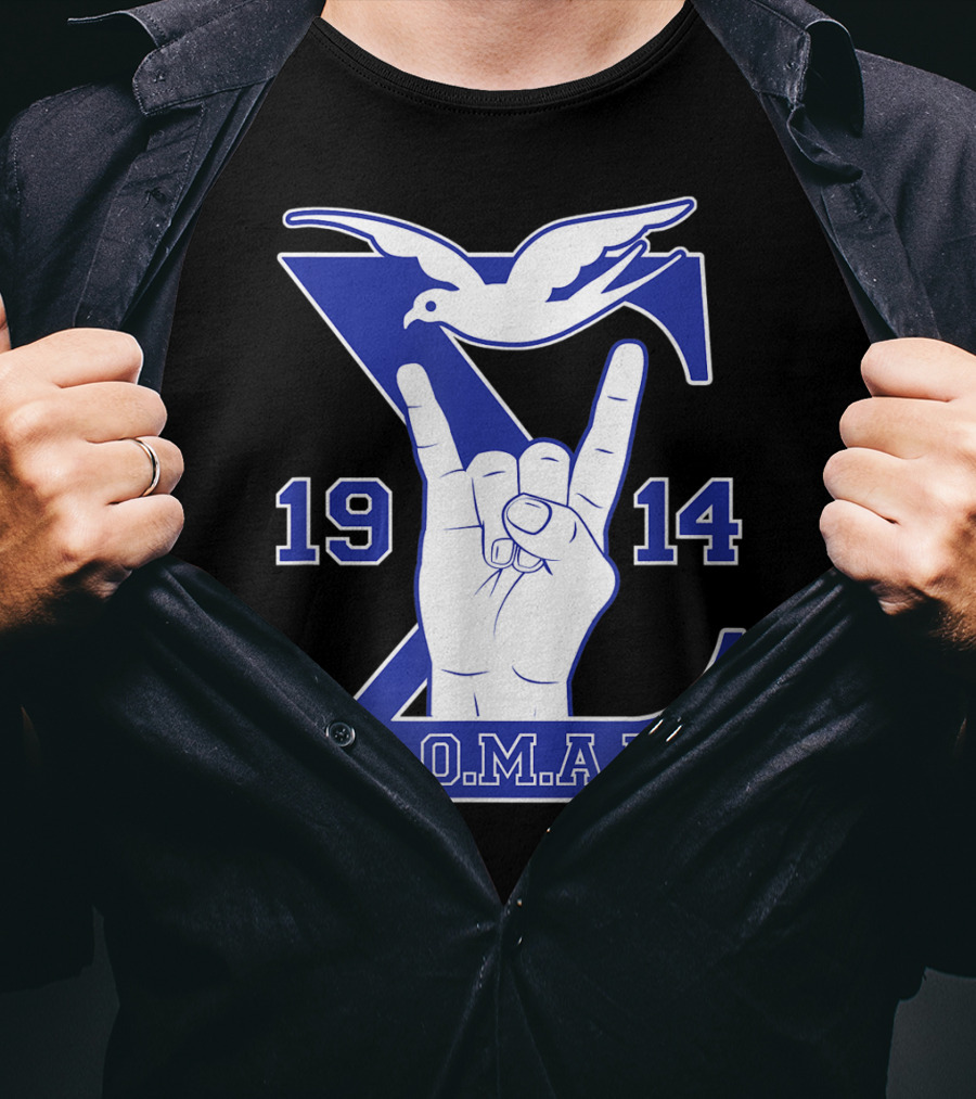 1914 Sigma Dove Hand Sign G.O.M.A.B Blue T-Shirt