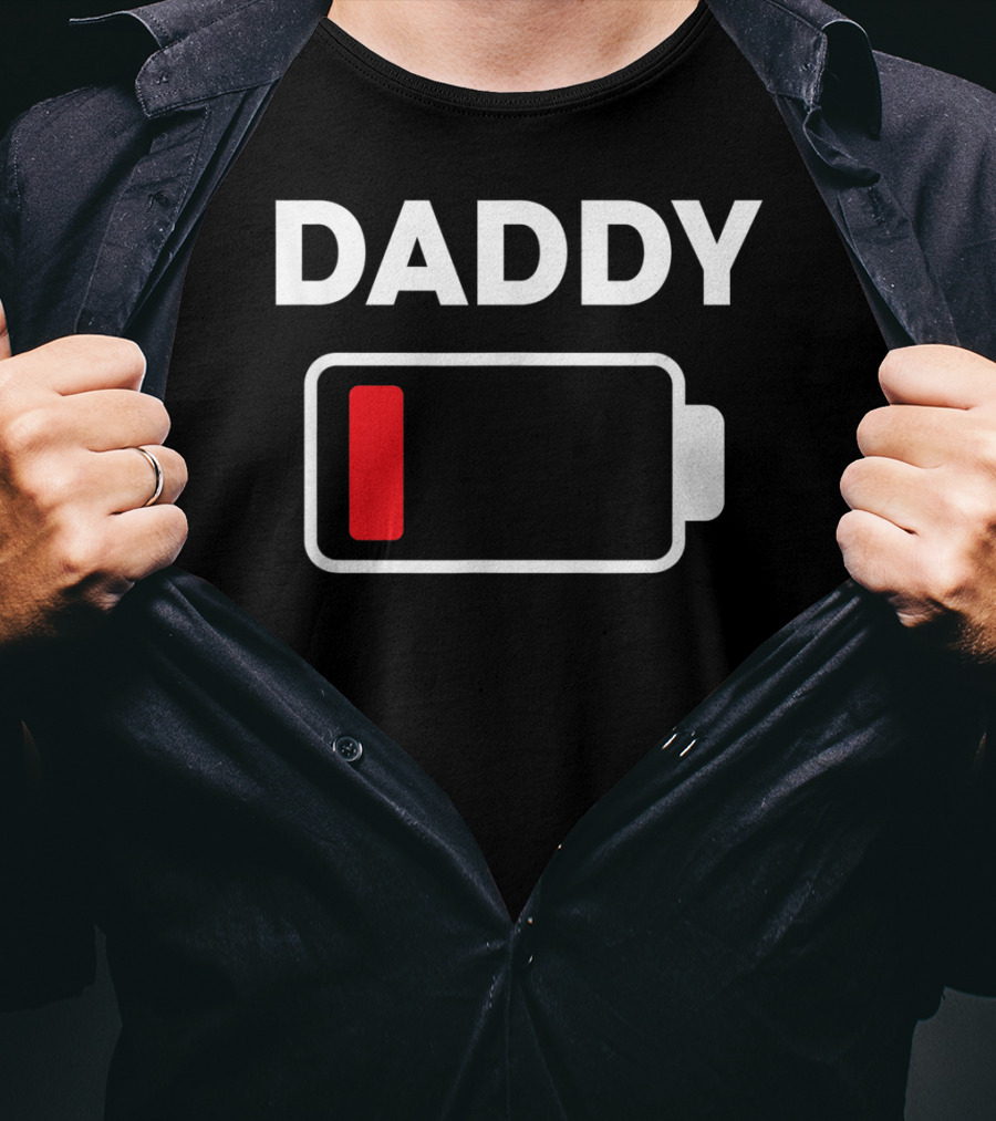 Daddy Low Battery Christmas Family Matching T-Shirt