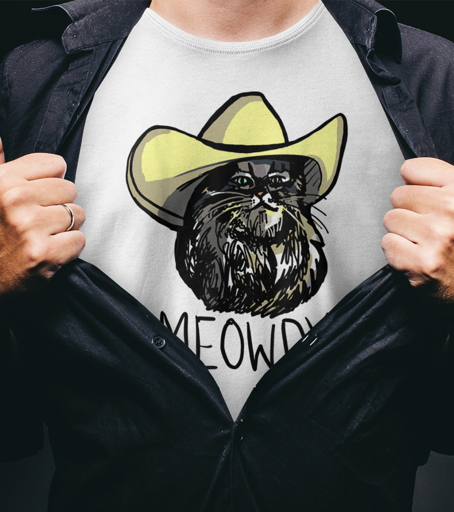 MEOWDY Texas Cowboy Cat T-Shirt