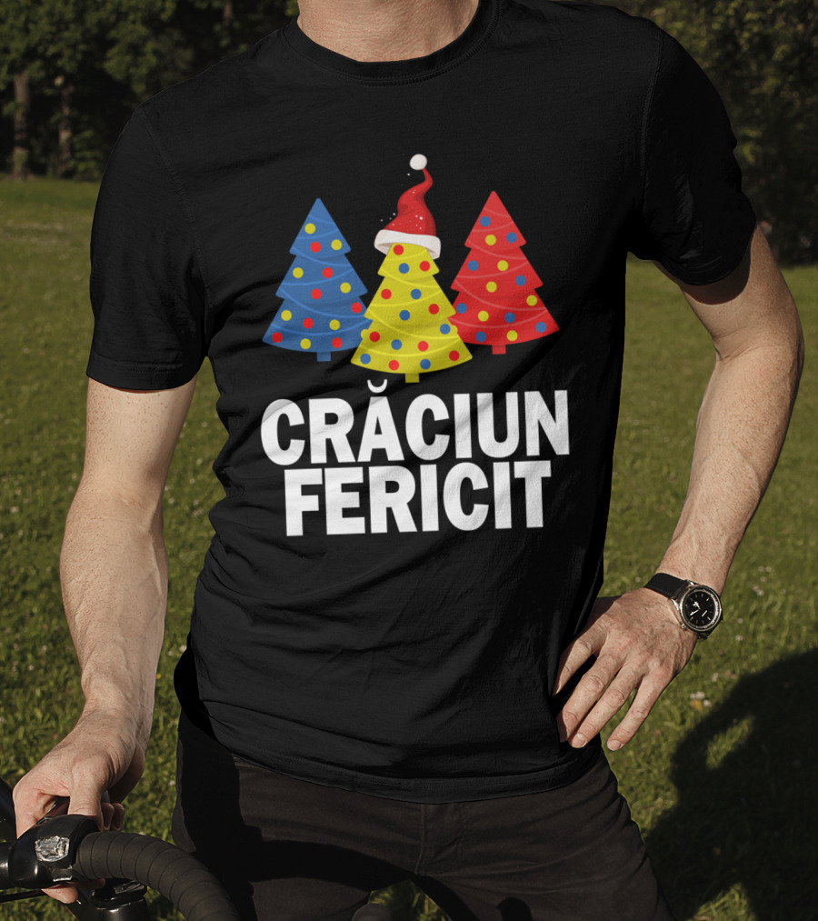 Crăciun Fericit Merry Christmas Romanian Trees Romania Lovers T-Shirt