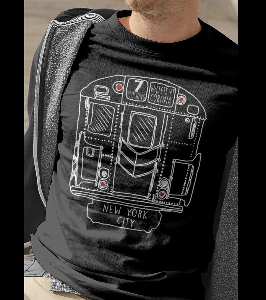 New York City Subway Train 7 Flushing Willets Pt Corona Vintage NYC Train T-Shirt