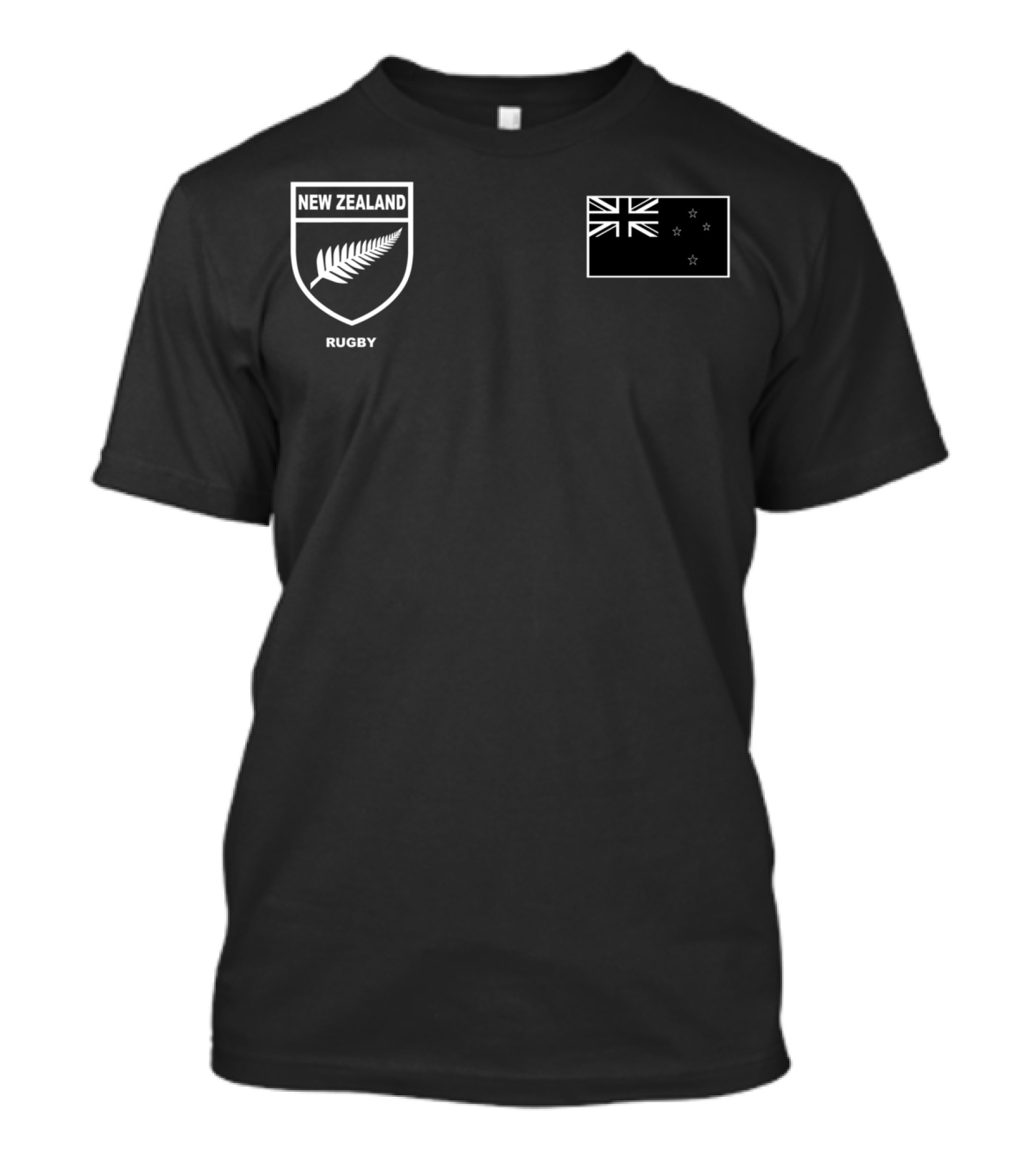 New Zealand Rugby Silver Fern Black Union Flag T-Shirt