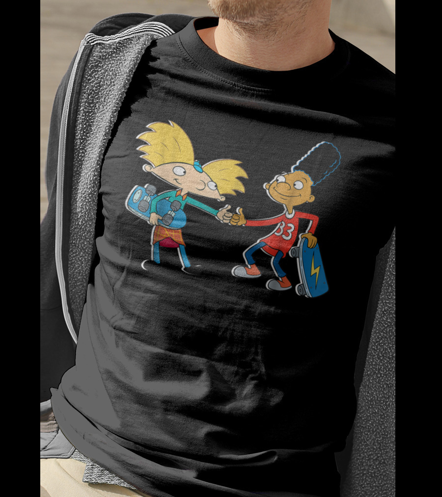Nick Rewind Hey Arnold Skateboarding Characters Arnold And Gerald T-Shirt