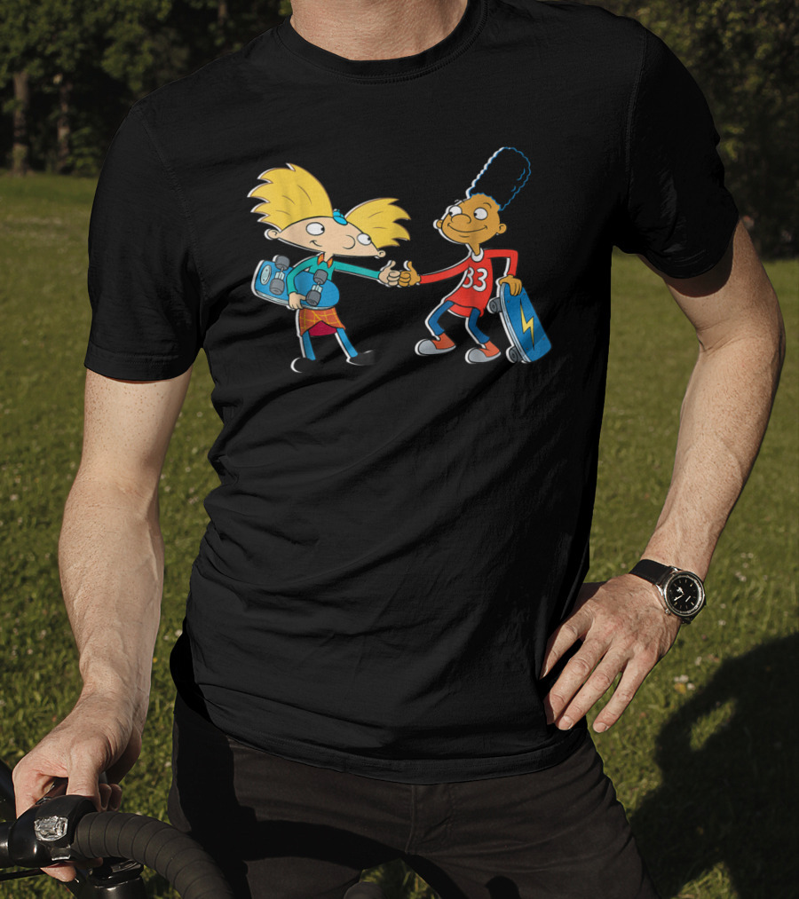 Nick Rewind Hey Arnold Skateboarding Characters Arnold And Gerald T-Shirt
