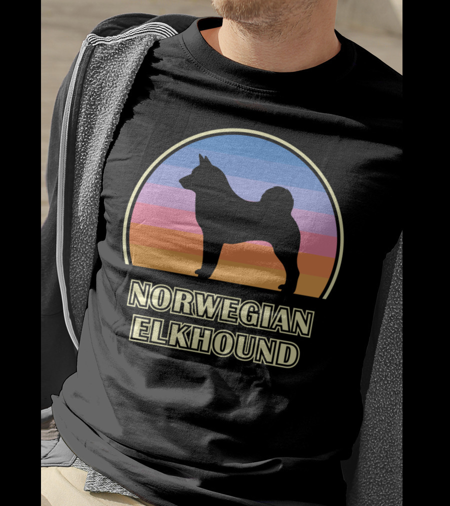 Norwegian Elkhound Vintage Sunset T-Shirt
