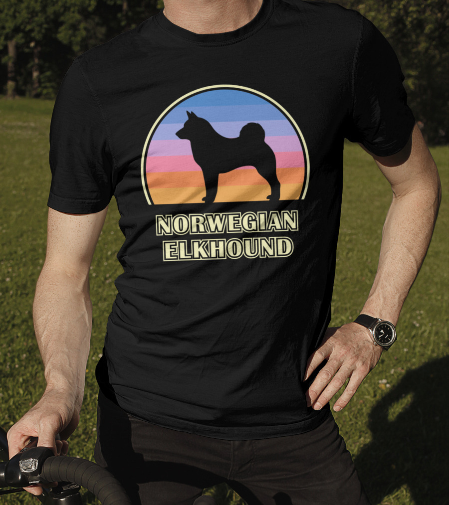Norwegian Elkhound Vintage Sunset T-Shirt