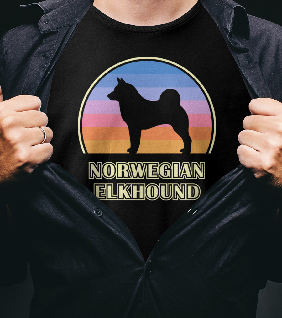 Norwegian Elkhound Vintage Sunset T-Shirt