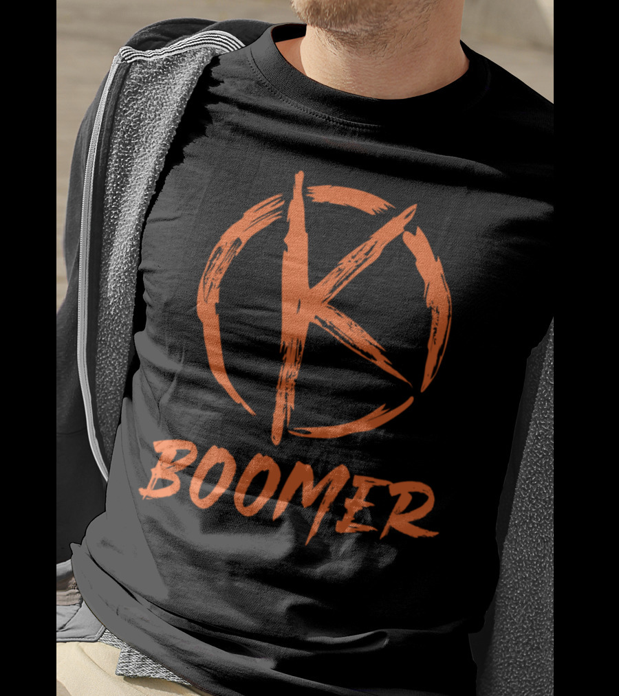 Ok Boomer Anarchy Symbol Bold Orange T-Shirt
