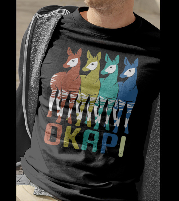 Okapi Family Colorful Okapi Flock T-Shirt