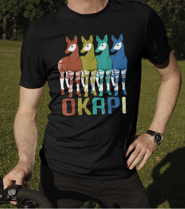 Okapi Family Colorful Okapi Flock T-Shirt