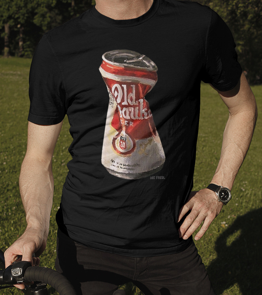 Old Crushed Beer Can Milwaukee Art Friedl T-Shirt