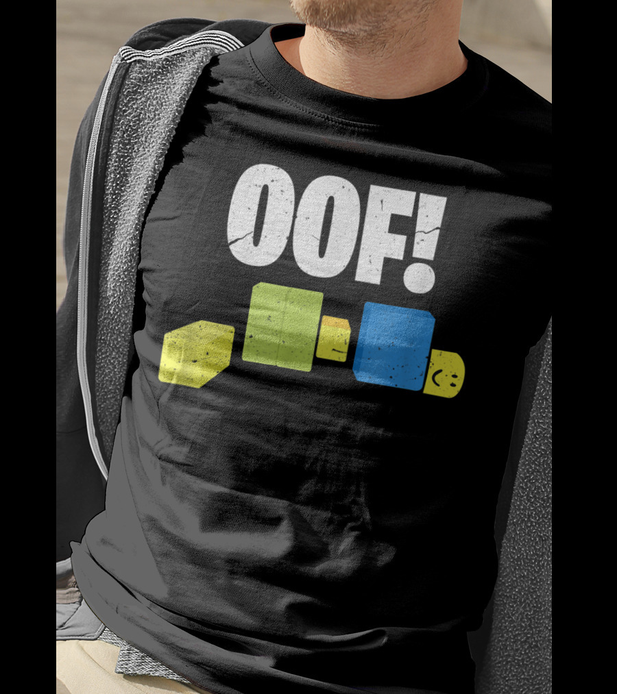 Oof Blox Noob Funny Gamer Blocks Oof Face T-Shirt