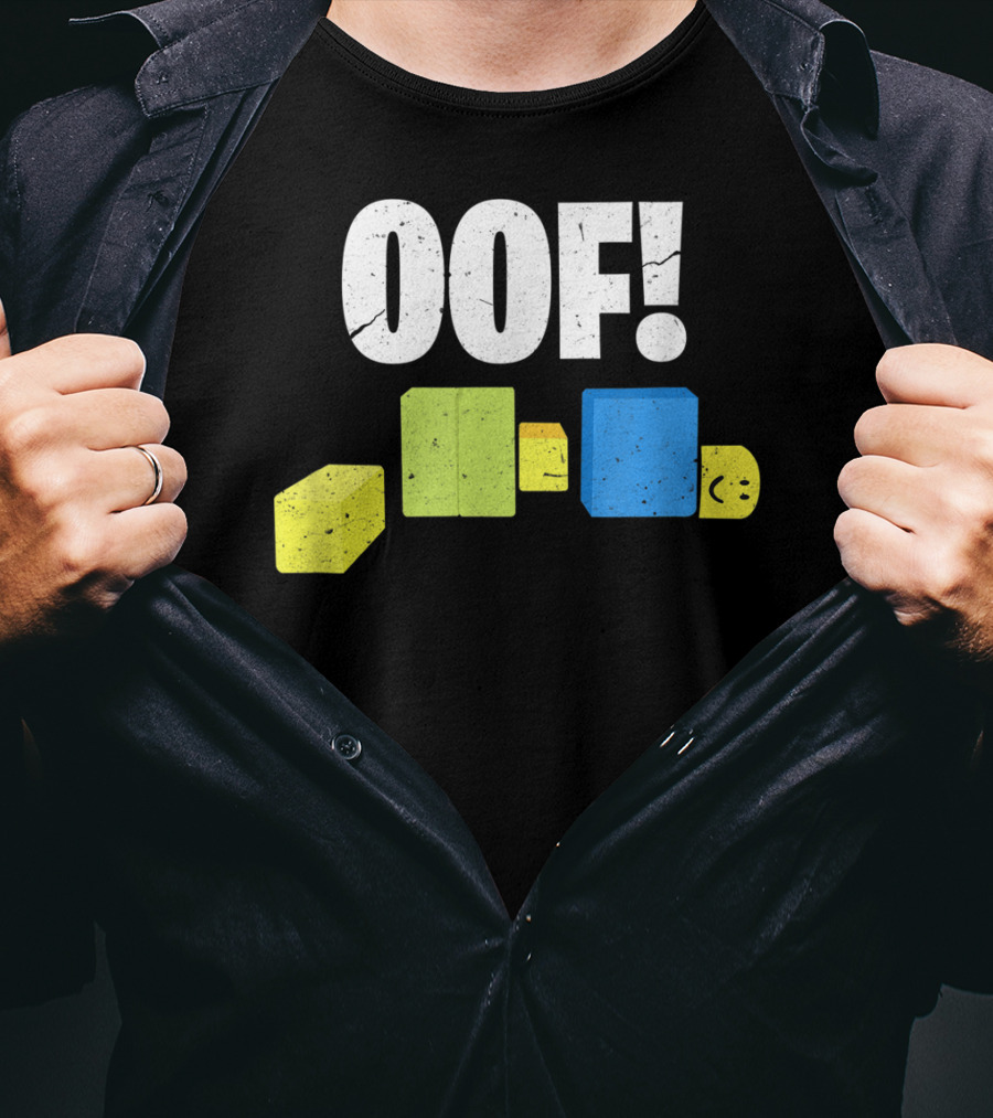 Oof Blox Noob Funny Gamer Blocks Oof Face T-Shirt