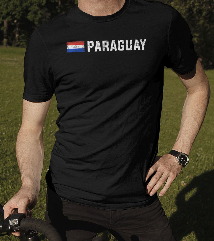Paraguay Flag With Distressed Text I Love Paraguay T-Shirt