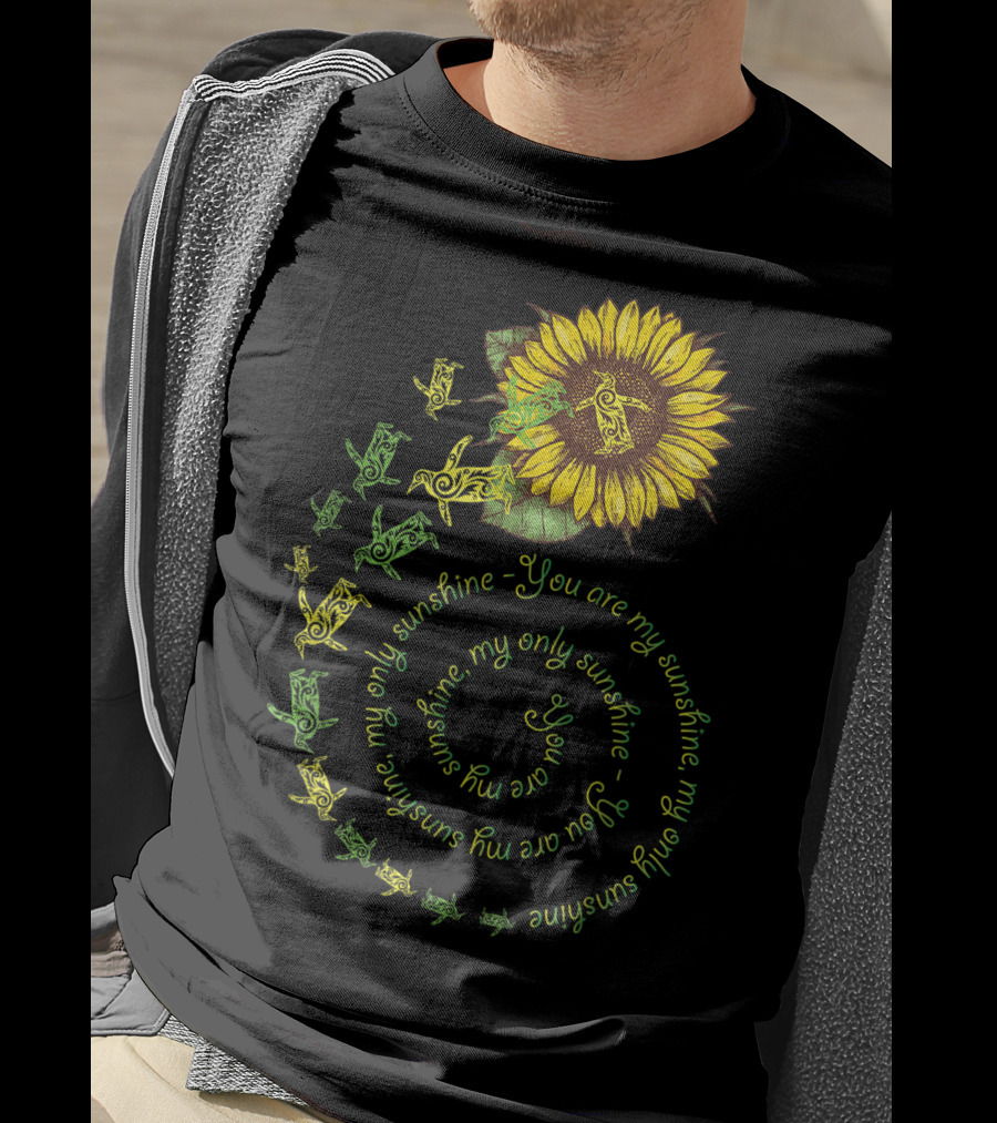 You Are My Sunshine My Only Sunshine Sunflower And Penguin Spiral T-Shirt