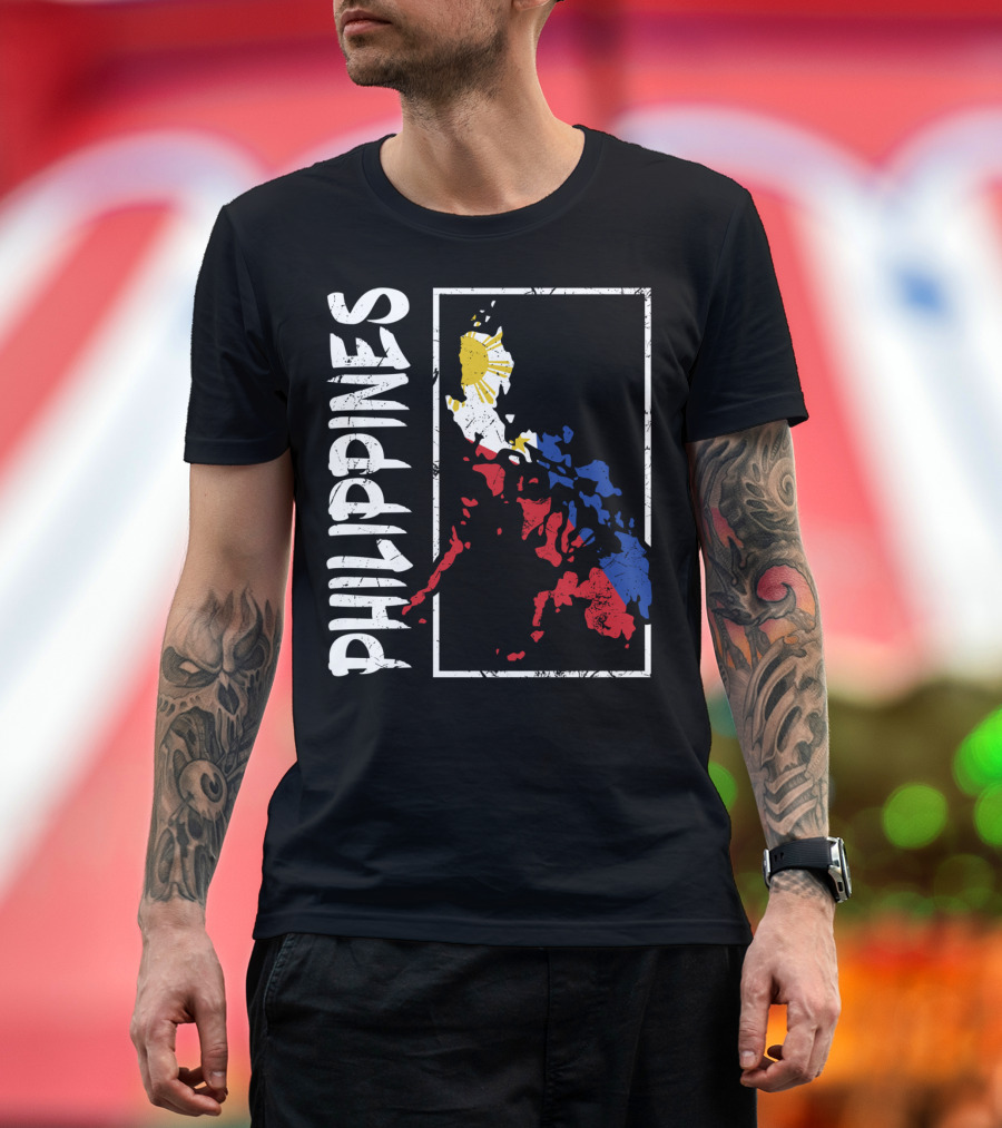 Philippines Flag Map and Filipino Pride T-Shirt