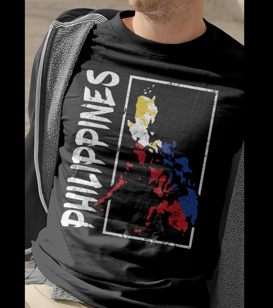 Philippines Flag Map And Filipino Pride T-Shirt