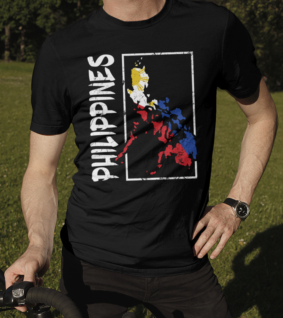 Philippines Flag Map And Filipino Pride T-Shirt