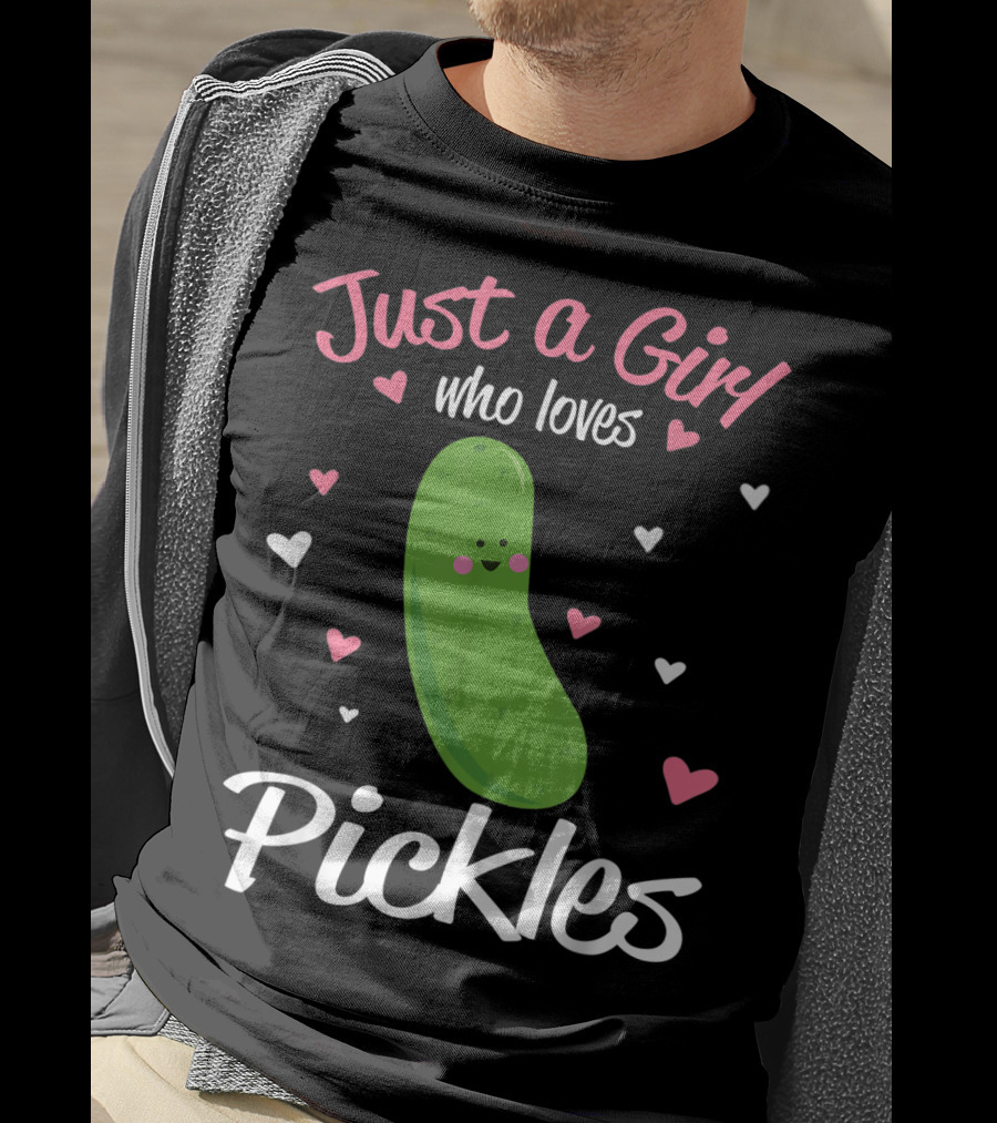 Just A Girl Who Loves Pickles Hearts T-Shirt