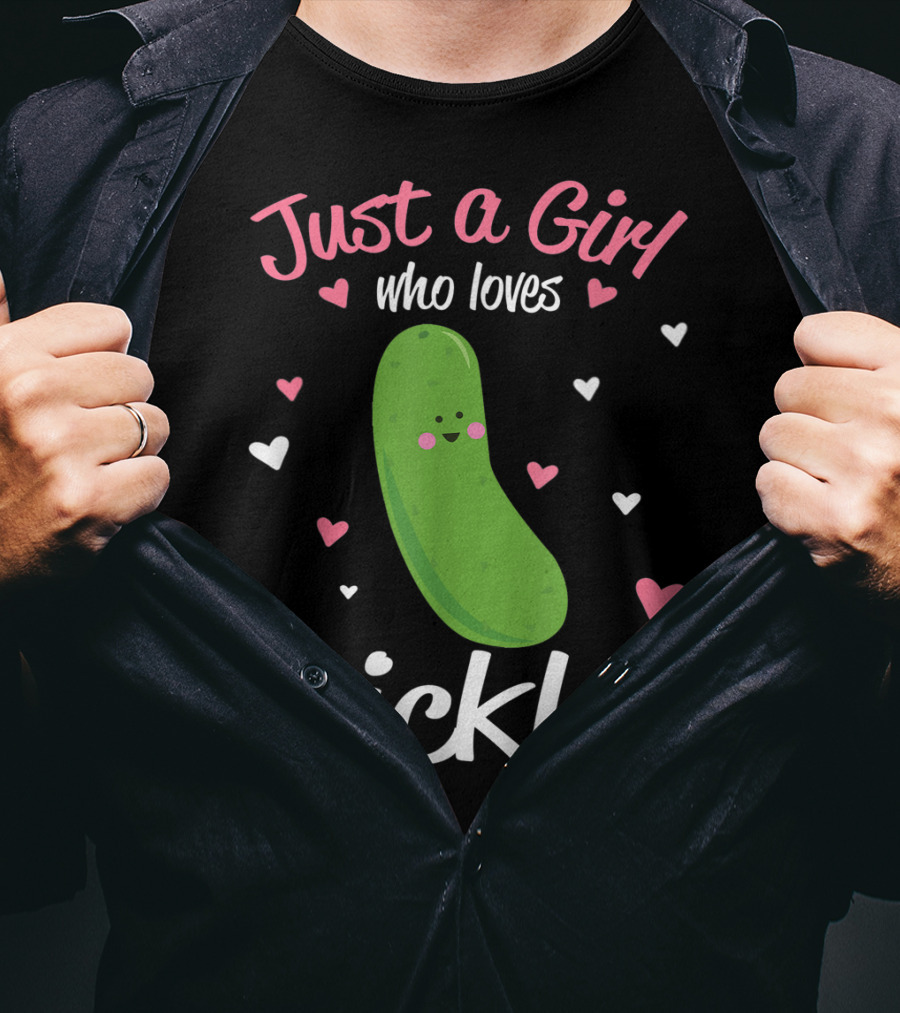 Just A Girl Who Loves Pickles Hearts T-Shirt