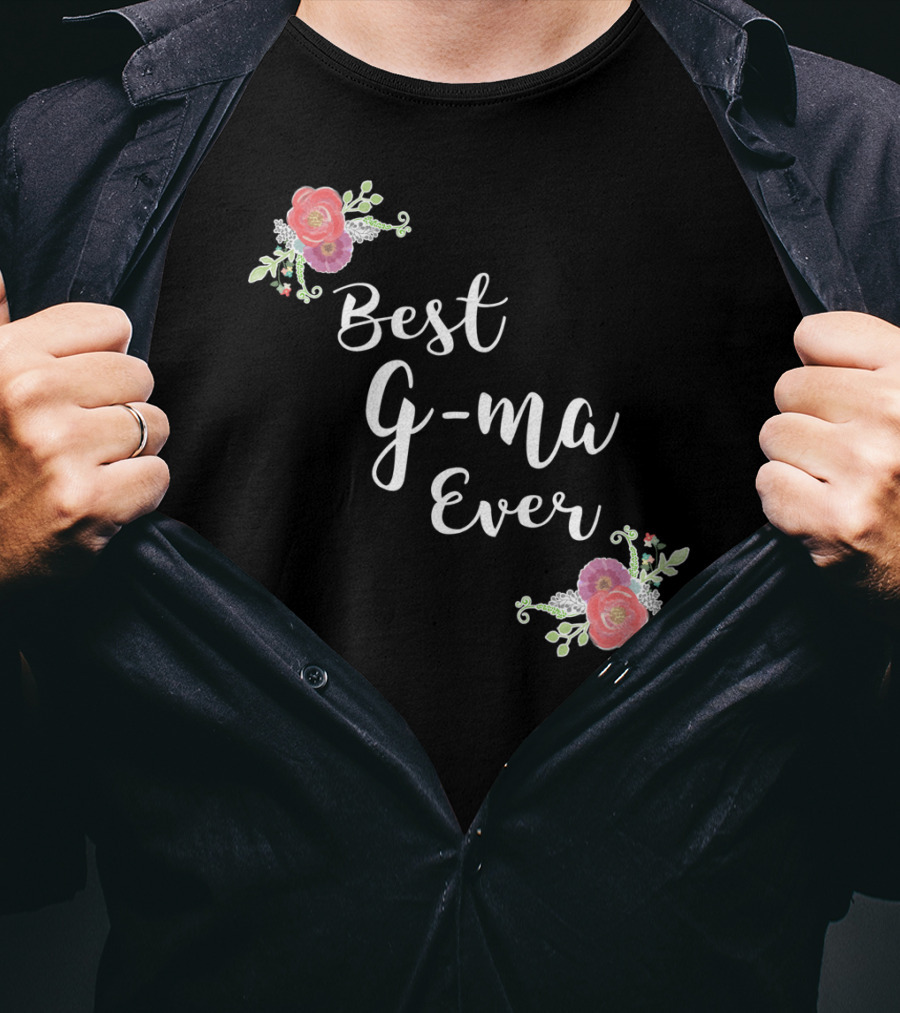 Best G-ma Ever Pink Flowers Floral T-Shirt