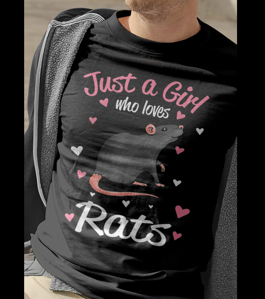 Just A Girl Who Loves Rats With Hearts T-Shirt