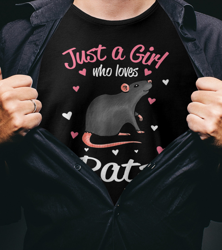 Just A Girl Who Loves Rats With Hearts T-Shirt