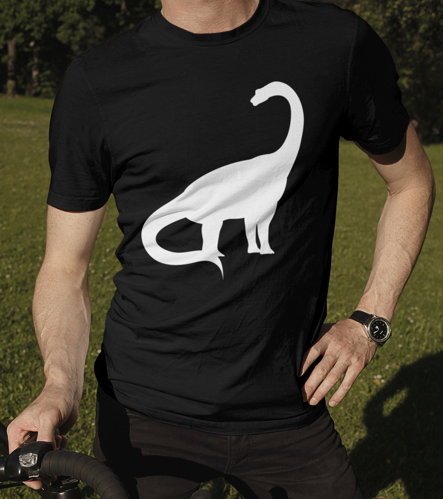 Retro Brachiosaurus Dinosaur Silhouette Classic Minimalist T-Shirt