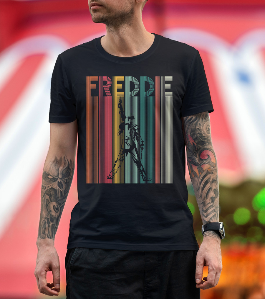 Freddie Mercury Retro Distressed Vintage Line T-Shirt