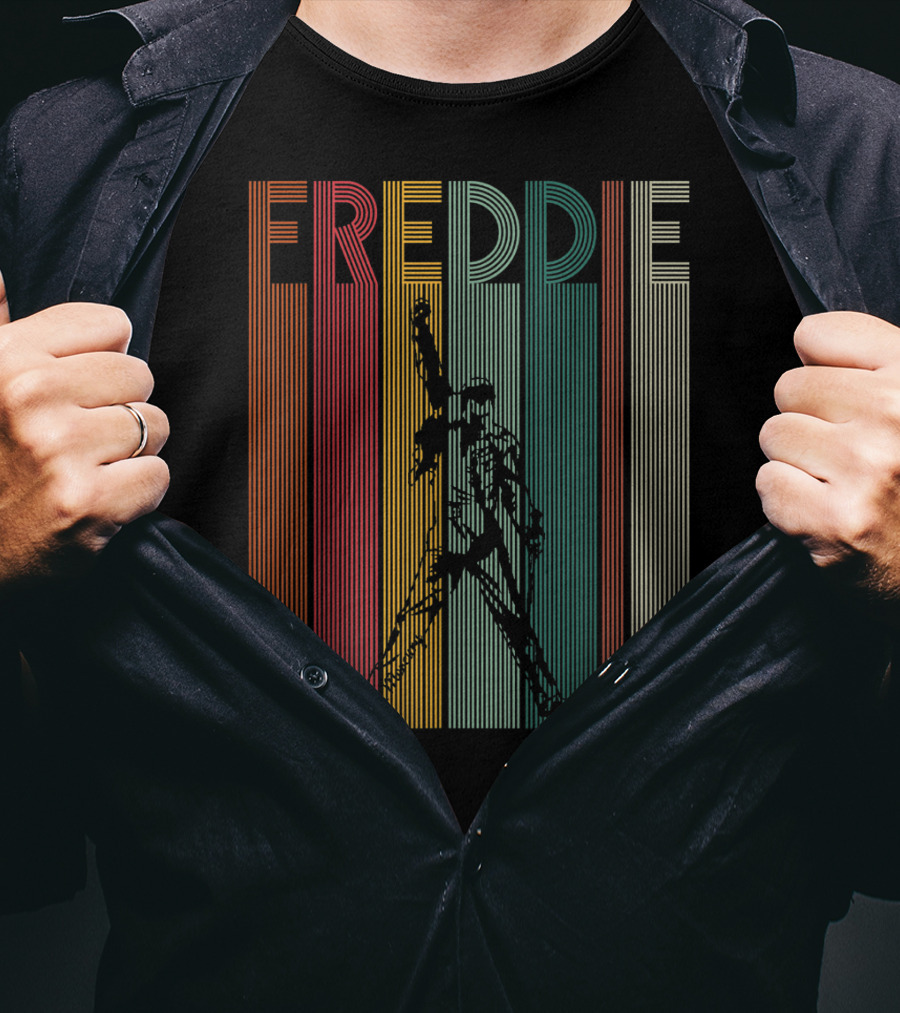 Freddie Mercury Retro Distressed Vintage Line T-Shirt