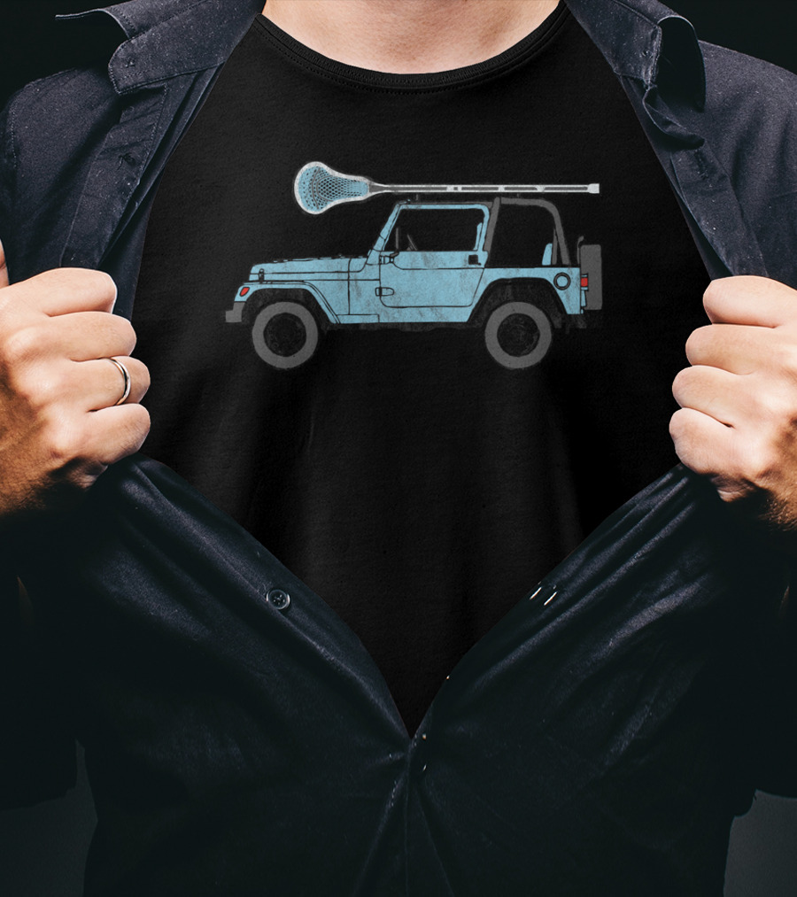 Retro Hippie SUV Offroad Lacrosse Lax Vehicle T-Shirt