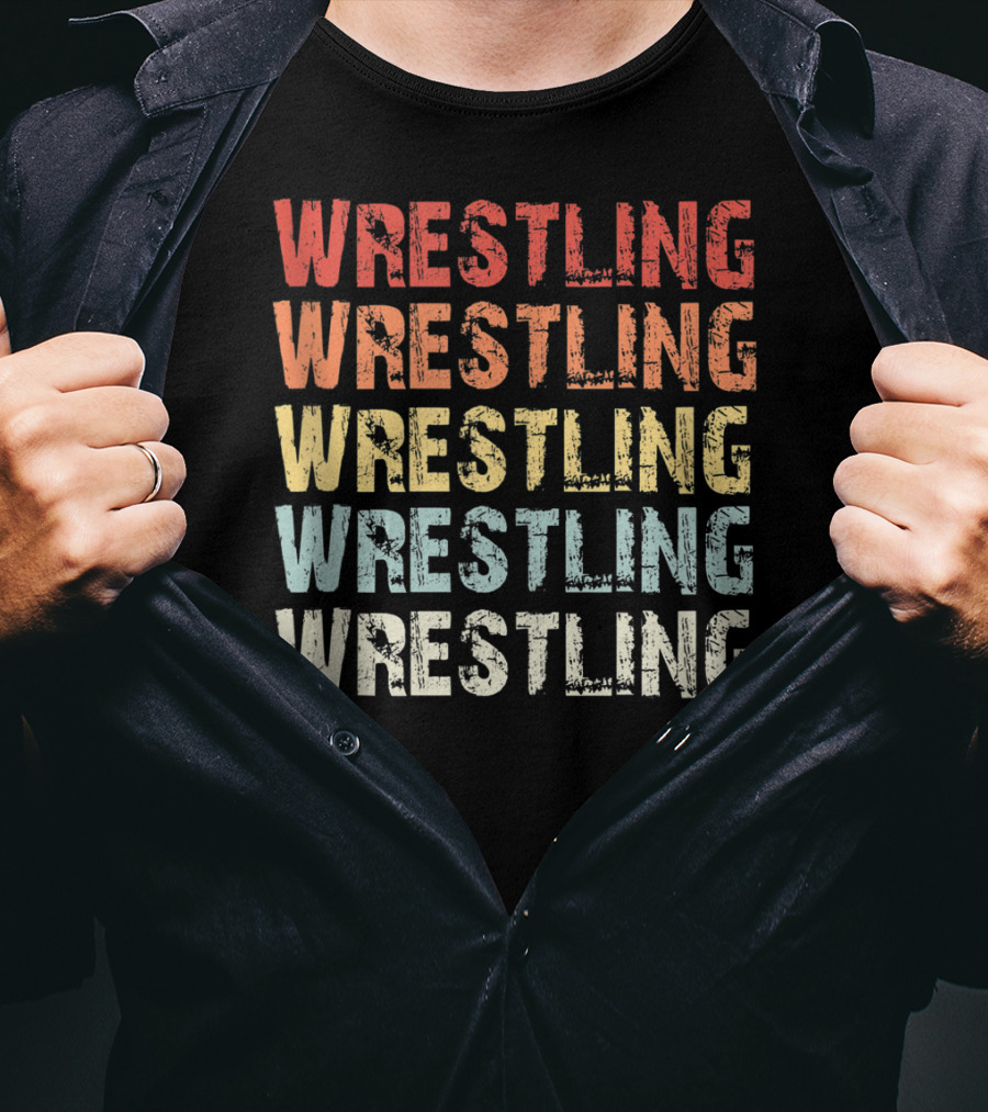 Wrestling Wrestling Wrestling Wrestling Wrestling Retro Lover T-Shirt