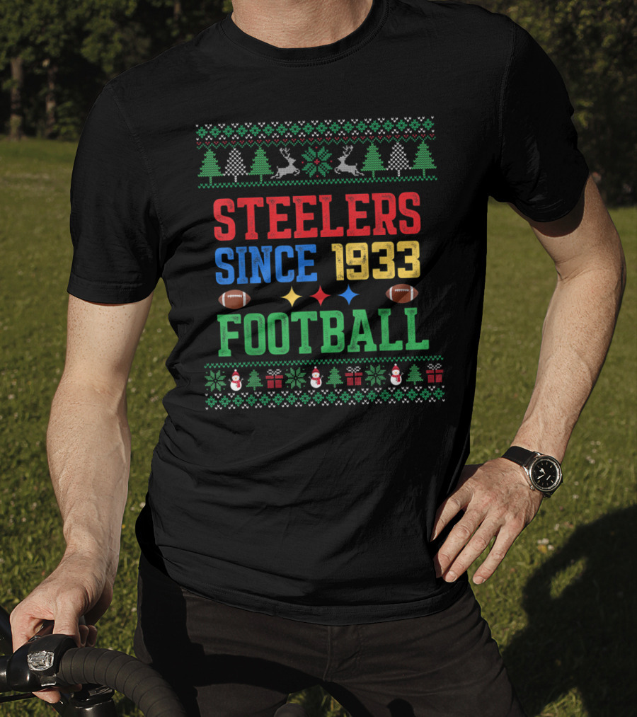 Steelers Ugly Christmas Football Since 1933 T-Shirt