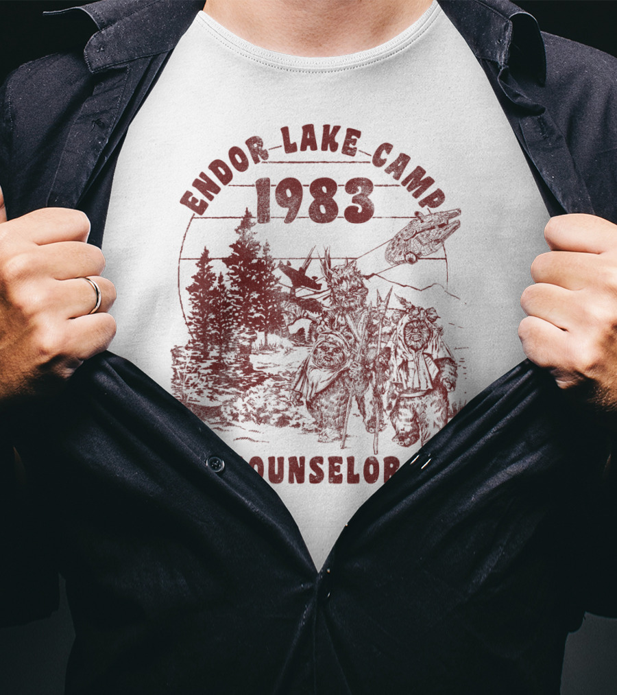 Endor Lake Camp 1983 Counselor Star Wars Ewok Adventure T-Shirt