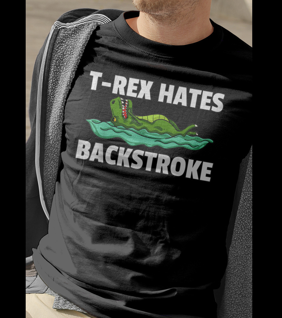 T Rex Hates Backstroke Dinosaur In Pool T-Shirt