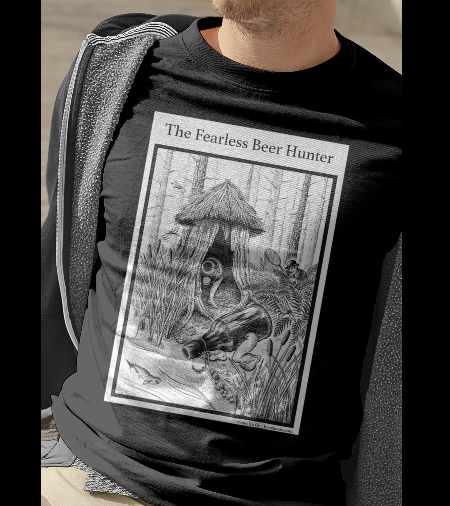 The Fearless Beer Hunter Forest Adventure Hut Scene T-Shirt