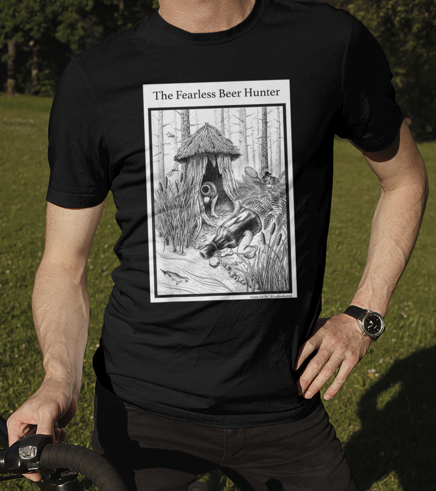 The Fearless Beer Hunter Forest Adventure Hut Scene T-Shirt