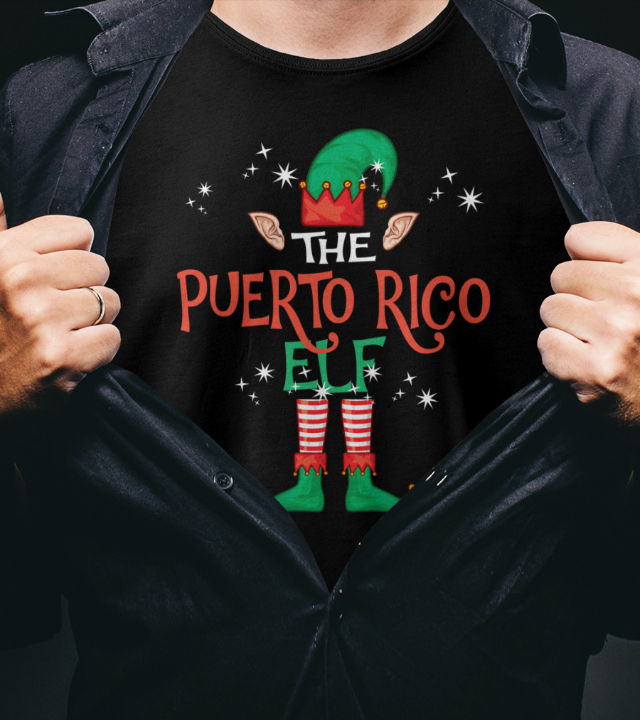 The Puerto Rico Elf Christmas Family Group T-Shirt